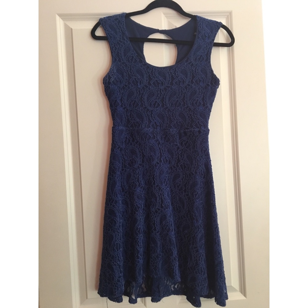 Blue Lace Patterned Dress - WILL TAKE OFFERS
